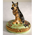 Limoges German Shepherd Dog Box