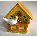 Limoges Hand-painted Birdhouse with Bird Box