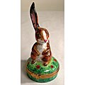 Limoges Hand-painted Lop Ear Rabbit Keepsake Box