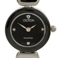 Croton Woman's Steel and Ceramic Black Dial Watch