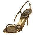 Christian Dior Gold Leather Snakeskin Print Sandal