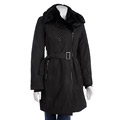 Anne Klein Women's Faux Fur Collar Overcoat
