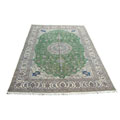 Persian Nian Hand-knotted Green/ Ivory (12'7 x 19'4)