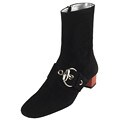 Gucci Black Suede Buckle Detail Boots