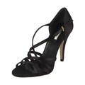 Miu Miu Black Satin Criss-cross Sandals
