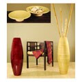 Bamboo Cylinder Floor Vase and 2 Candle Trays
