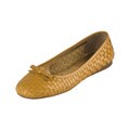 Prada Mustard Woven Leather Ballerina Flats