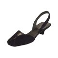Prada Dark Blue Suede Peep Toe Slingbacks