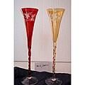 Italian Etched Crystal Champagne Flute (Set of 2)