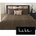Nicole Miller Concentric Boxes Bark Coverlet Set