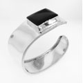 Sterling Silver Genuine Onyx Cuff