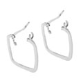 Hand-sculpted Sterling Silver Square Hoop Earrings