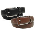 Boston Traveler Accented Stitching Leather Belt