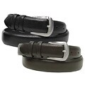 Boston Traveler Silver Buckle Leather Belt