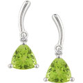 10k White Gold Trillion-cut Peridot Earrings