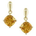10k Yellow Gold Cushion Citrine Earrings