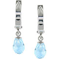 10k White Gold Blue Topaz Huggie-style Earrings