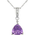 10k White Gold Trillion-cut Amethyst Necklace