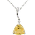 10k White Gold Trillian Citrine Diamond Necklace