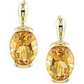 10k Yellow Gold Oval Citrine Earrings