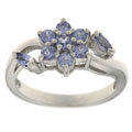 Sterling Silver and Tanzanite Flower Ring