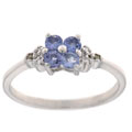 Sterling Silver Tanzanite and Diamond Ring