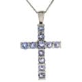 Sterling Silver and Tanzanite Cross Necklace