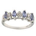 Sterling Silver Tanzanite and Diamond Ring