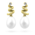 14k Yellow Gold Freshwater Pearl Drop Earrings