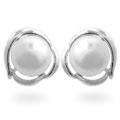 14k White Gold Bread Pearl Stud Earrings