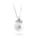 14k Gold Freshwater Pearl and Diamond Necklace