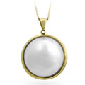 14k Yellow Gold Mabe Pearl Necklace