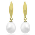 14k Yellow Gold Freshwater Pearl Drop Earrings