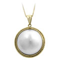 14k Yellow Gold Mabe Pearl Necklace