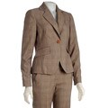 Larry Levine 1-button Flap Pocket Jacket with Pants
