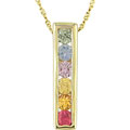 10k Yellow Gold Multicolor Sapphire Necklace