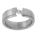 Titanium and Tension Set Cubic Zirconia Band
