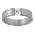 Titanium and Tension Set Cubic Zirconia Band