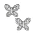 10k White Gold Butterfly Earrings