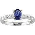 10k White Gold Sapphire and Diamond Ring