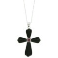 Chateau D'Argent Onyx and Ruby Cross Necklace