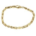 14k Gold over Silver 9-inch Fancy Bullet Bracelet