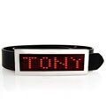 Silverplated Unisex Red LED Digital Buckle