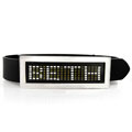 Silver Unisex Belt Buckle with White LED Display