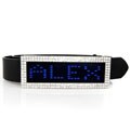 Faux Stone Unisex Belt Buckle with Blue LED Display