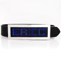 Silver Unisex Belt Buckle with Blue LED Display