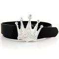 Unisex Crown Belt Buckle with Stones