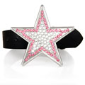 Silver Star Unisex Pink Bling Belt Buckle