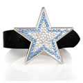 Unisex Silver Star Blue Bling Belt Buckle