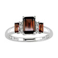 10k White Gold Garnet Diamond Accent Ring